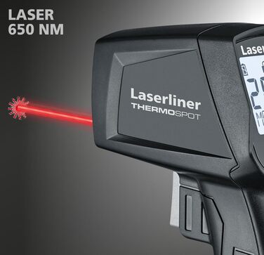 Лазерний термометр Laserliner ThermoSpot: вимірювання температури від -38°C до 365°C, 8-точкова лазерна точка, Auto-Hold, MAX-індикатор