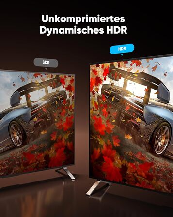 HDMI кабель Highwings 8K 3 метри, HDMI 2.1, 48Gbps, Ultra Highspeed, 8K@60Hz, 4K@120Hz, HDR10, eARC, DTS:X, 3D, HDCP 2.2/2.3, сумісний з PS5/PS4/PS3, HDTV, Blu-ray Player