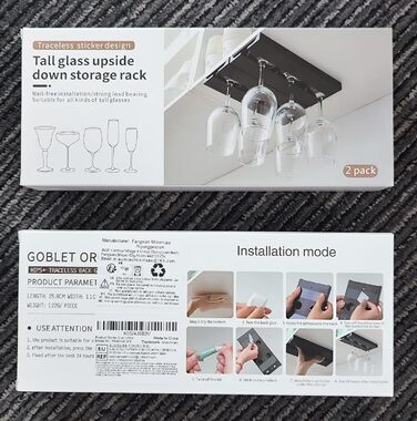 Підвісні тримачі для келихів Miaomiao Weinglashalter (2 шт.), без свердління