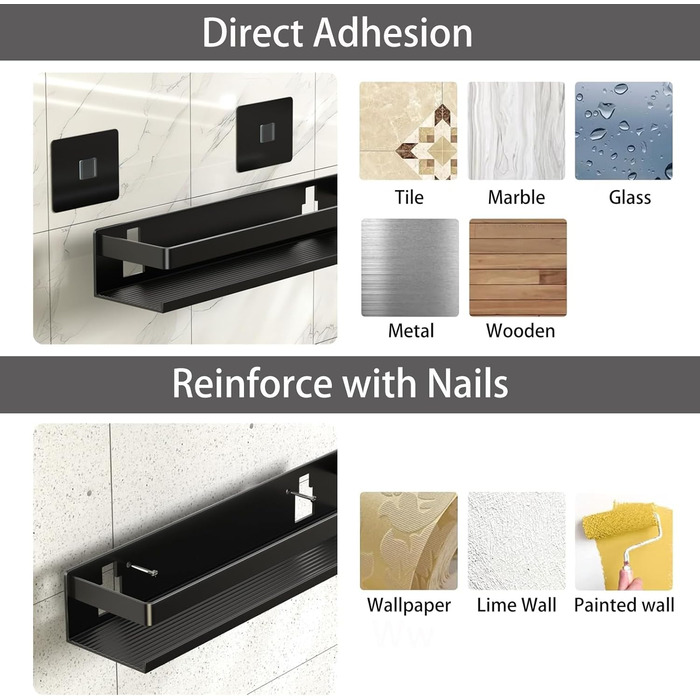 Алюмінієвий кухонний органайзер для ванної кімнати, 30 см, 2 шт., настінний, самоклеючий, 2 яруси