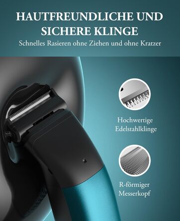 Триммер для тіла Kensen 2-в-1 для чоловіків: для особистої гігієни, тіла, обличчя. З насадкою, для сухого та вологого гоління, USB-C, зелений