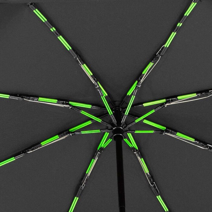 iX-brella великий парасолька з фібергласу 104 см з кольоровими двошаровими спицями - чорно-зелений