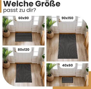 Килимок для дому 40x60 см (смугастий) - міцний, поглинаючий бруд, внутрішній килимок