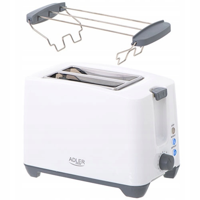 Тостер Adler AD 3216, білий, 1000 Вт