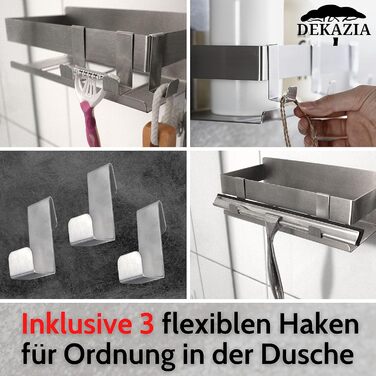 DEKAZIA® Shower Shelf without Drilling | Shower Shelf without Drilling Shower Basket without Drilling Bathroom Shelf without Drilling Shower Shelf Shampoo Holder for Shower Storage Bathroom Shelf without Drilling