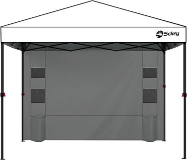Sekey 1PCS Side Walls for Gazebo 3x3 Waterproof, Winterproof with Storage Compartments, Side Walls for Gazebo Party Tent Garden Tent 3x3m, Grey