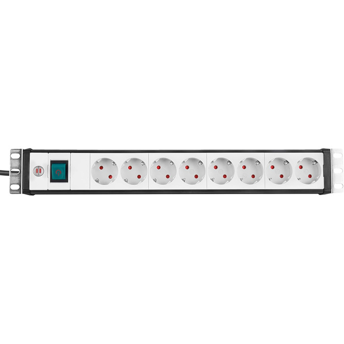 Бренненштуль Преміум Лайн - мережевий фільтр 19', 8 розеток з вимикачем, 3м кабель, чорний/світло-сірий, Made in Germany