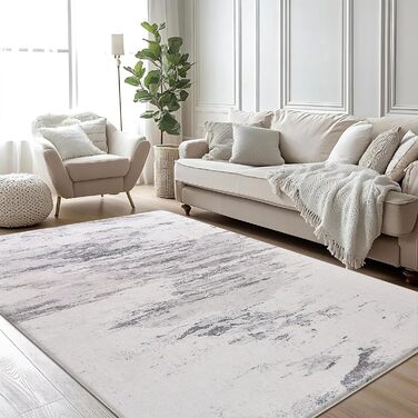 Сучасний килим Safunion для вітальні та спальні - абстрактний дизайн, 80x120 см / 160x200 см, колір: слонова кістка/багатобарвний