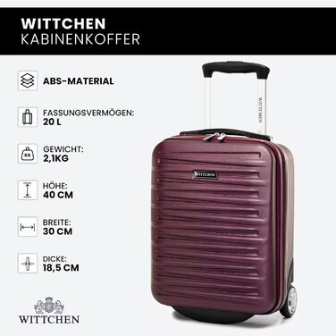 WITTCHEN Skyspeed Line: Великий валіза на колесах з ABS, для подорожей, з комбінаційним замком та телескопічною ручкою, 4 колеса, підходить для Lufthansa/Eurowings/Ryanair/Condor, колір каштанового дерева