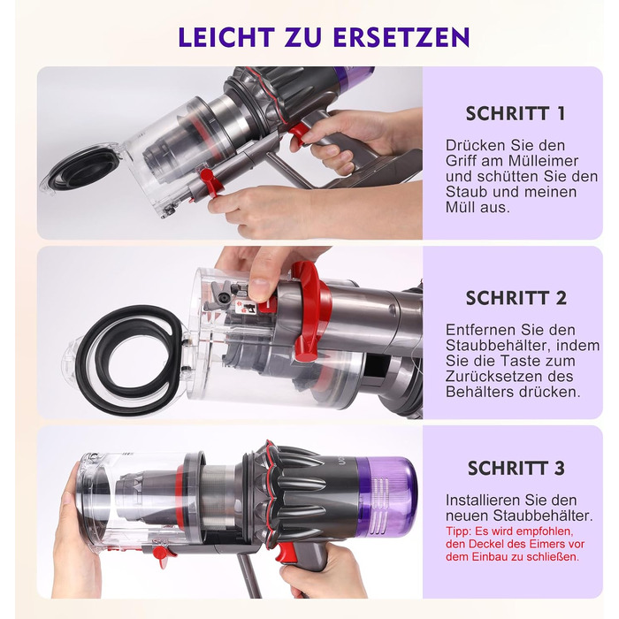 Смінний контейнер для пилу (пилозбірник) для пилососів Dyson V12, V9, SV18, SV20 Detect Slim