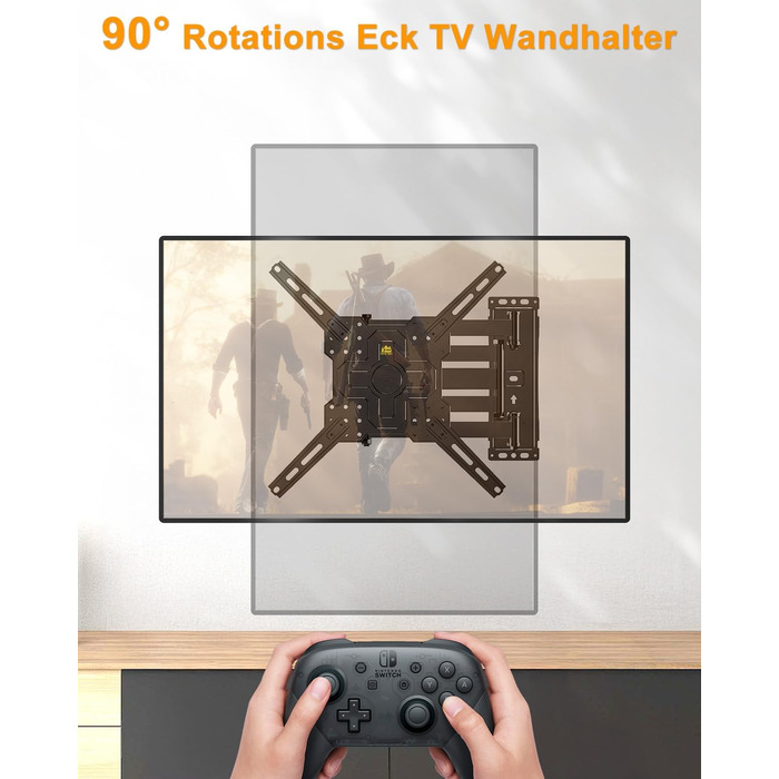 Кронштейн для телевізора FORGING MOUNT поворотний 26-65 дюймів, VESA 400x400, до 35 кг, подовжений 1035 мм