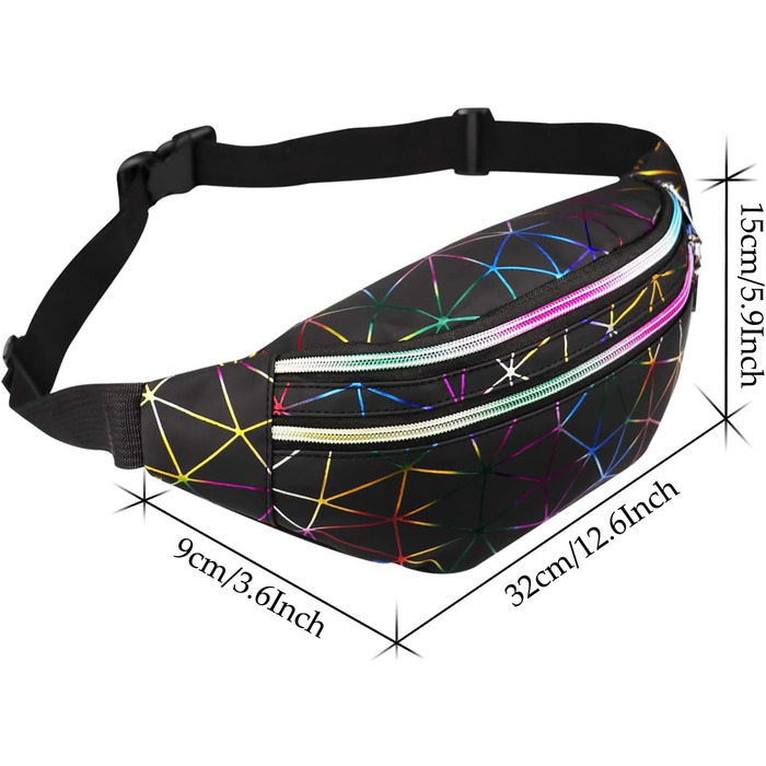 Чоловіча/Жіноча поясна сумка на пояс, бананка з PU шкіри, водонепроникна, чорна