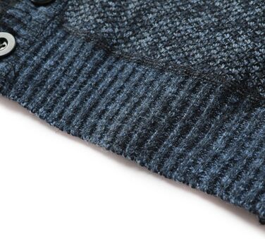 Чоловічий в'язаний кардиган Allthemen з V-подібним вирізом, з підкладкою та ґудзиками, грубий в'язаний светр, тепла перехідна куртка для чоловіків (4XL, сірий+блакитний)