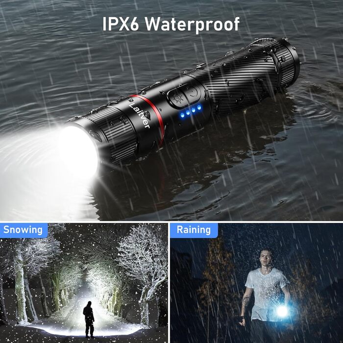 Ліхтар LED/UV перезарядна 2-в-1, Laitver 2000L, 395nm, чорний ліхтар, 6 режимів, збільшення, вологостійкий, для освітлення та виявлення сечі тварин