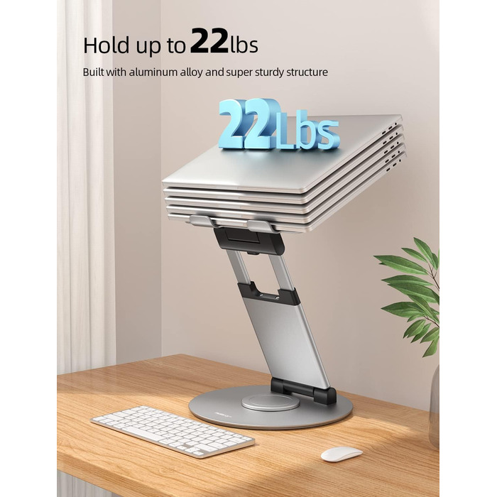 NULAXY Adjustable Laptop Stand - 360° Swivel Base, Height Adjustable up to 20