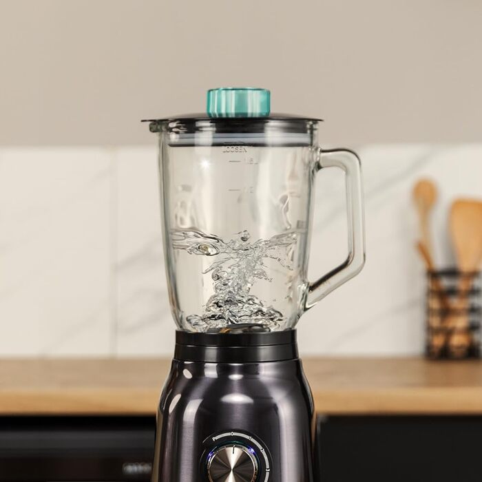 Cecotec Power Black Titanium 1300Max Stand Mixer - 1300W, 1.5L, 2 Speeds, Titanium Blades, Pulse Function, Ice Crushing