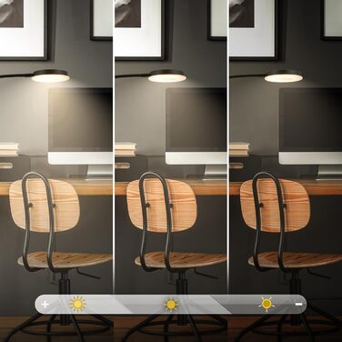 LED лампа BRILONER з торшетом, регульована яскравість, поворотна, настільна лампа для дому, офісу, читання, 32,5x13x40 см, чорна