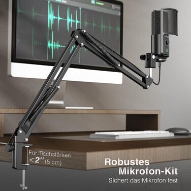 Мікрофон FIFINE T669PRO1: Комплект з кріпленням на штатив, для запису вокалу, подкастів та стрімінгу