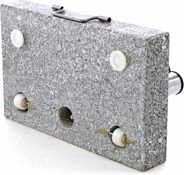 Nexos Parasol Stand Granite Stainless Steel 25kg Semi-Rectangular with Handle and Wheels 45.5 x 28 x 39 cm Gray