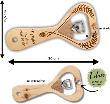 sagl.tirol® XXL Bottle Opener made of Swiss Pine Wood – with engraving 