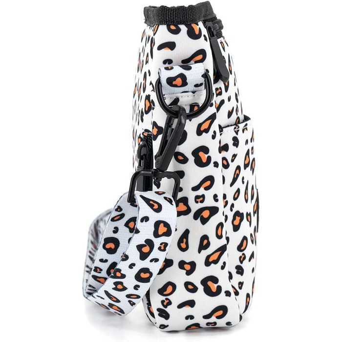 Сумка для ласощів для собак COOWONE Leckerlibeutel, з тримачем для відходів, на пояс, для прогулянок та тренувань, біла, леопардовий принт 2.0