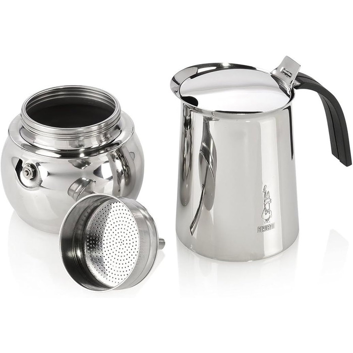 Кавоварка Bialetti Kitty з індукційним дном, нержавіюча сталь, на 10 чашок, срібляста