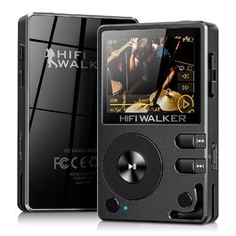 HiFi Walker H2: Hi-Fi MP3 плеєр з Bluetooth, DSD DAC, підтримкою FLAC, 64GB карта пам'яті (до 256GB), чорний