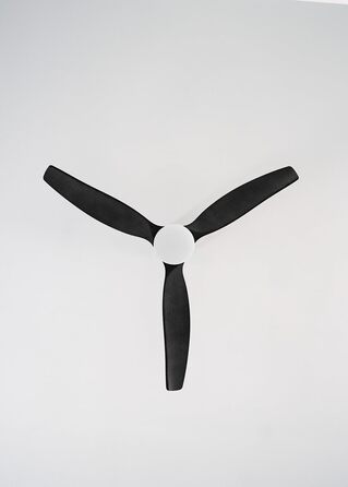 Вентилятор стельовий Windcalm M/ з ABS, Wi-Fi, пультом, 40W, Ø132cm, таймер, DC-двигун, літньо-зимовий режим, з підсвічуванням (Чорний)