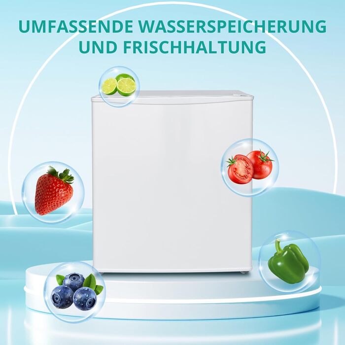 Міні-холодильник SMETA 48L з морозильною камерою, 230V. Тихий настільний холодильник для офісу, кемпінгу, спальні та готелю. Регульований термостат, 39dB, 0-10℃