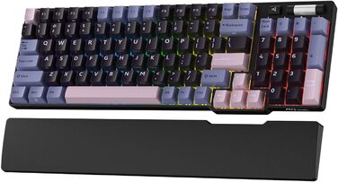 Механічна клавіатура RK ROYAL KLUDGE RK96 RGB Limited Edition з підсвічуванням, 96 клавіш, бездротовий зв'язок (BT5.0/2.4G/USB-C), Hot-Swap, підтримка програмного забезпечення, лінійні перемикачі, QWERTY, зелений колір, з підсвіткою для зап'ястя