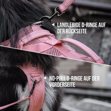 Нагрудник для собак OneTigris AIRE MESH, тактичний, великий, анти-тяга, з 2 ручками, регульований, дихаючий, зелений (рожевий, M)