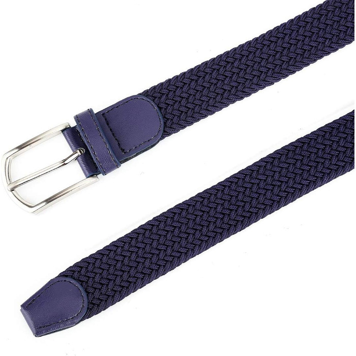 Плетений пояс з еластичного полотна для чоловіків, жінок та юніорів, багатокольоровий, блакитний, 70/75 см, розмір S