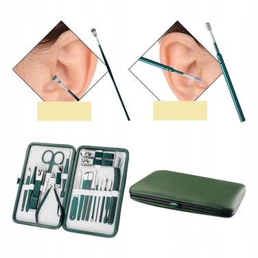 Набір інструментів для манікюру та педикюру, 18 предметів, з футляром