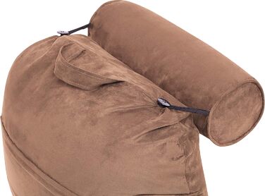 Подушка для чоловіка з підлокітниками - велика, для читання та відпочинку в ліжку. Преміум піна з пам'яті, знімна подушка для шиї на стрічці. Чохол, колір: коричневий, колір: коричневий