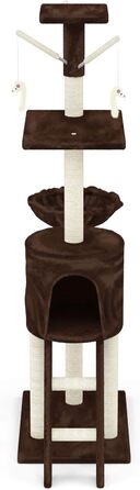 Дерев'яний кігтеточка для котів Beltom® Kratzbaum, 140 см - ігровий комплекс для котів, колір: коричневий