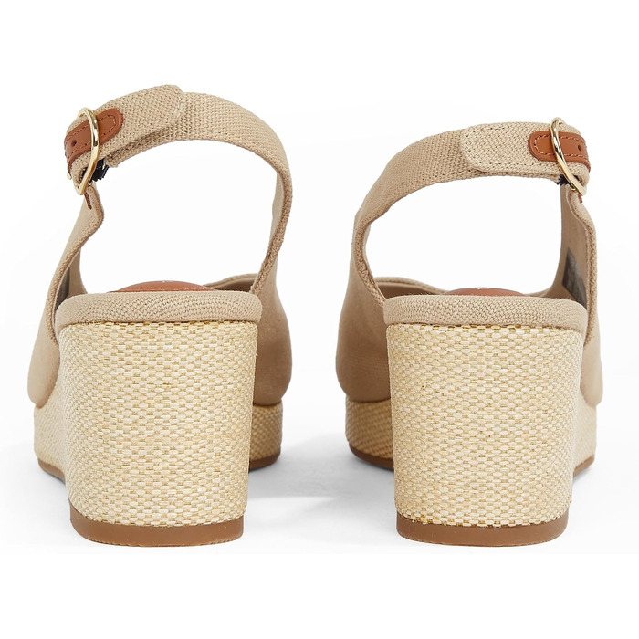 Сліпони Tommy Hilfiger Flag Mid Wedge Espad SLIN бежеві (40 EU) - жіночі сандалі на танкетці