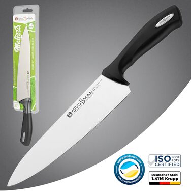 Ніж кухарський Grossman 002SH, 33 см, з нержавіючої сталі, ергономічна ручка