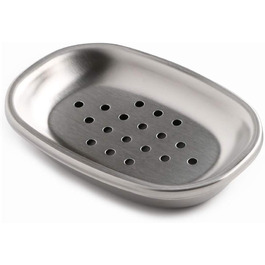 Миска для мила CASACLAUSI з нержавіючої сталі Преміум якість для кухні та ванної кімнати, двошарова, срібна / чорна