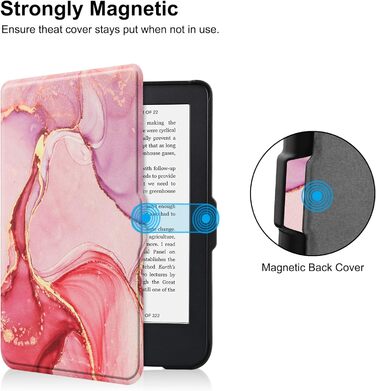 Чохол-книга HGWALP Slim Shell для Tolino Shine 5/Shine Color/Shine 4, Kobo Clara Colour/Clara BW/Clara 2E, Marble Pink