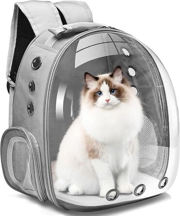 Сумка-переноска для котів, домашніх тварин, рюкзак-переноска, передня кишеня для маленьких, середніх котів, цуценят, собак (сіра)
