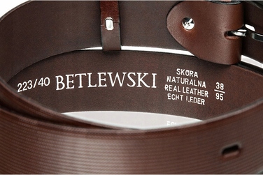 Чоловічий шкіряний ремінь для штанів Betlewski 105