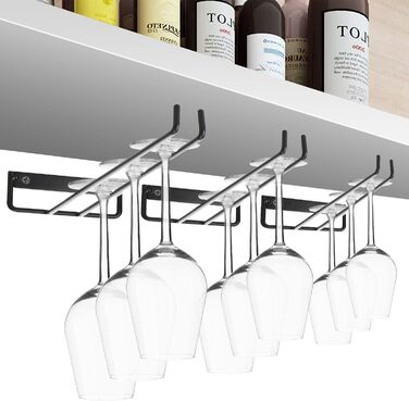 Настінні полиці для келихів MOCOBO (4 шт.), чорні, 30 см - органайзер для кухні