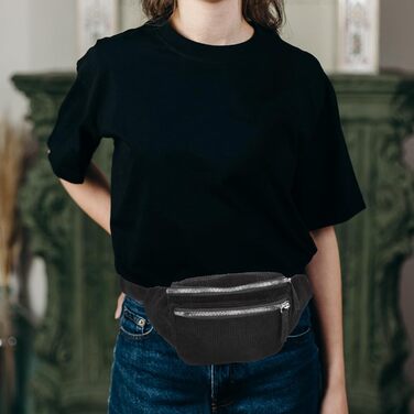 Валіклад Набір з 2 бананки/поясна сумка на пояс для жінок та дівчат, зелений (чорний)