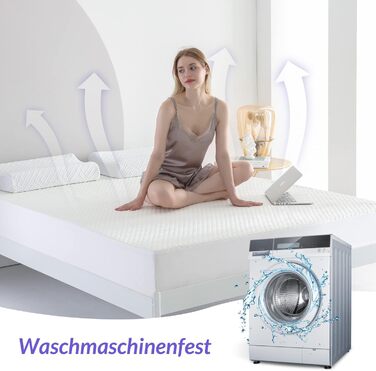 Coriwell Mattress Protector Waterproof - 180 x 200 cm Mattress Cover Mattress Pad Breathable Mattress Cover Mattress Protector made of Bamboo Mattress Protection - Mattress Protector