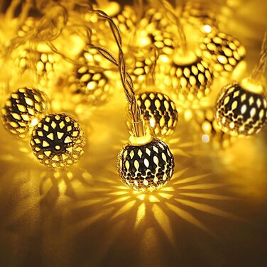 Льо́нтан декоративний марокканський 300 см, 20 LED, тепле біле світло, для декору приміщень та на вулицю