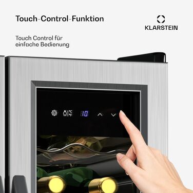 Klarstein Freestanding Wine Cooler - Compact Beverage Refrigerator with Dual Zone & Glass Door - Indoor/Outdoor Beersafe - LED Lighting - 5-18°C - 33 Bottle Capacity (24 Bottle - 2 Zone) - Black