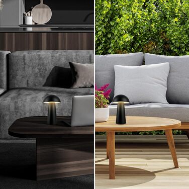 LED-лампа BRILONER настільна бездротова з сенсорним управлінням, диммуванням, теплим білим світлом, 28x16 см (Чорний)