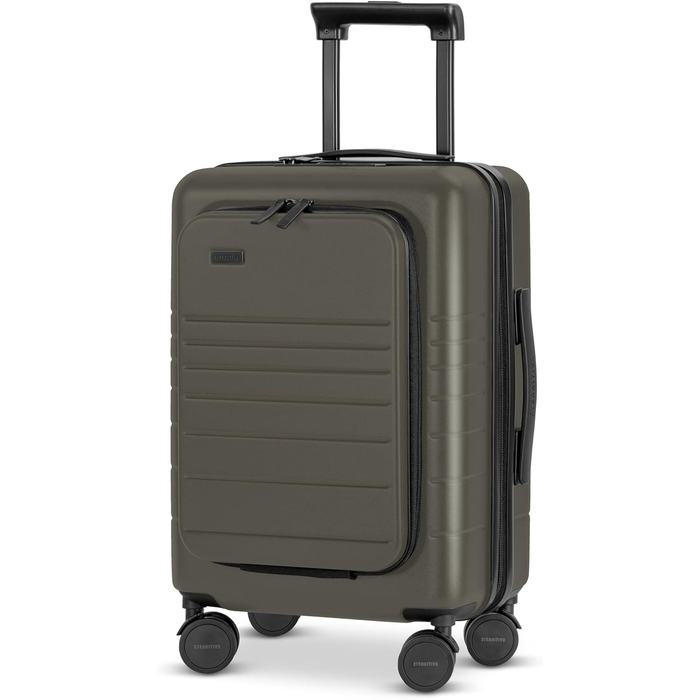 Валіза ETERNITIVE з полікарбонату та ABS: легка, з колесами 360°, з TSA-замком, для ручної поклажі, оливковий колір