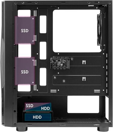 Комп'ютерний корпус EMPIRE GAMING Diamond – ігровий ATX корпус з RGB підсвічуванням, скляна бічна панель, 4 вентилятори 120 мм