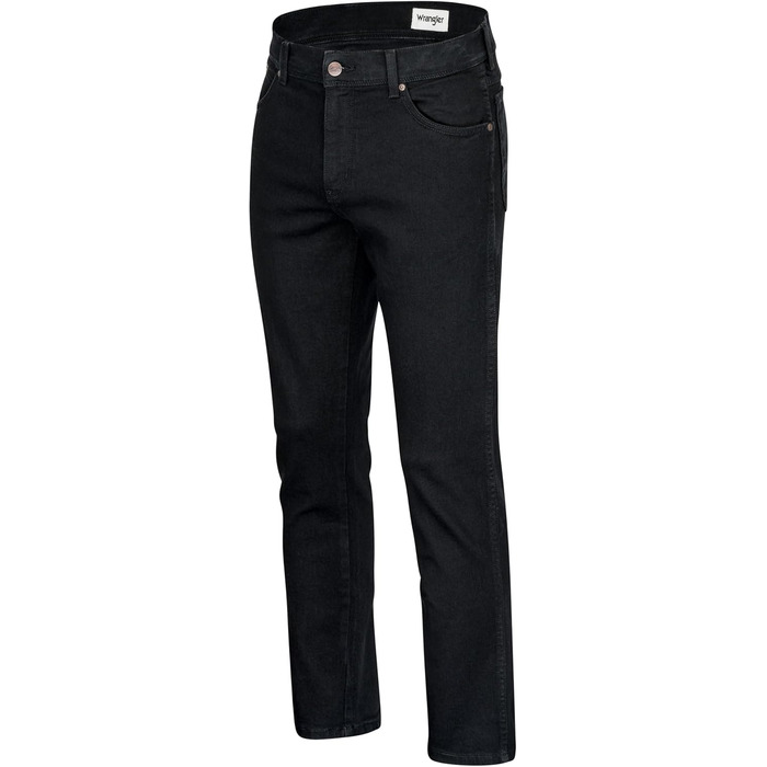 Джинси чоловічі Wrangler Texas Regular Fit Authentic Straight, еластичні, чорного кольору (42W/34L) + ремінь чорний